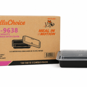 BellaChoice 38 oz Rectangular Microwaveable Food Container - Clear Opti-Vent Lid – 150/Case
