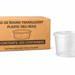 32oz Round Translucent Plastic Deli Container – Bulk (500/Case)