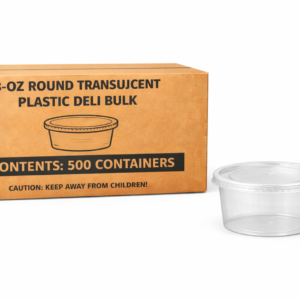 8oz Round Translucent Plastic Deli Container – Bulk Pack (500/Case)