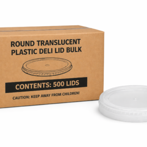 Round Translucent Plastic Deli Lid – Bulk (500/Case) Fits 8oz, 16oz & 32oz Containers
