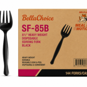 BellaChoice 8½" Heavy Weight Disposable Serving Fork Black – 144/Case