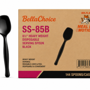 BellaChoice 8½" Heavy Weight Disposable Serving Spoon Black – 144/Case