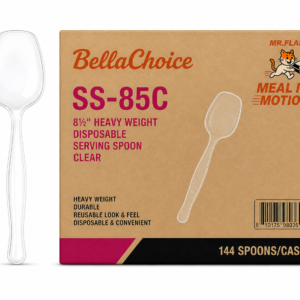 BellaChoice 8½" Heavy Weight Disposable Serving Spoon Clear – 144/Case